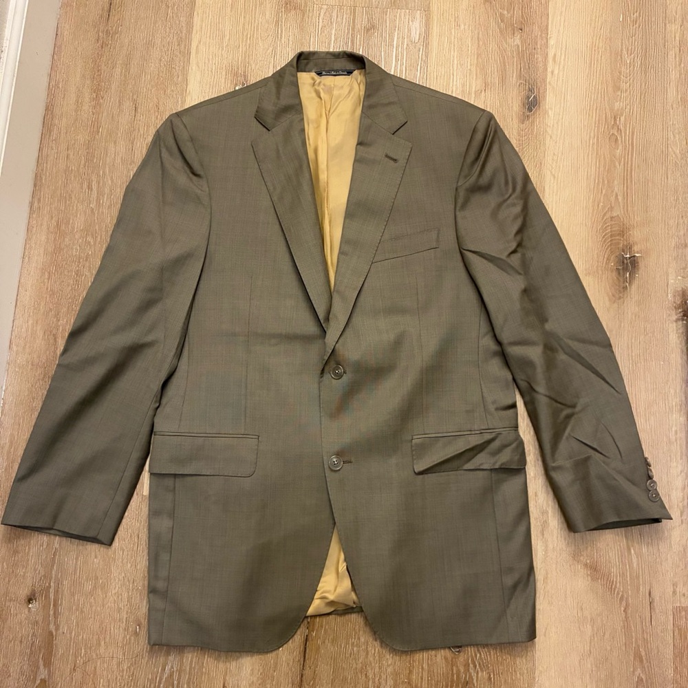 Andrew Davis Men’s Blazer Jacket Made in Canada Olive Brown Classic 2 Button 42R
